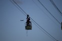 Koelner Seilbahn Gondel blieb haengen Koeln Linksrheinisch P678